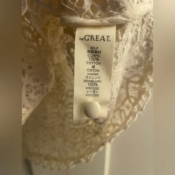 THE GREAT. The Lattice Top in Cream • NWT - Picture 8 of 10